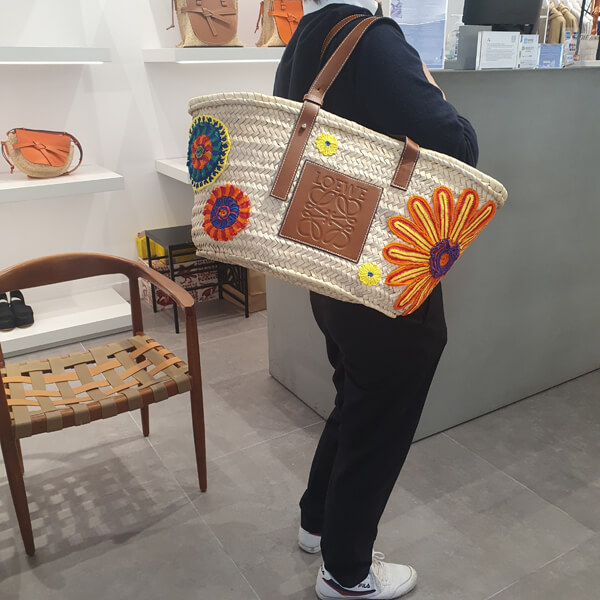 ◆VIPセール◆ロエベBASKETFLORAL ロエベ かごバッグ コピー ラフィアLarge 327.02FS81